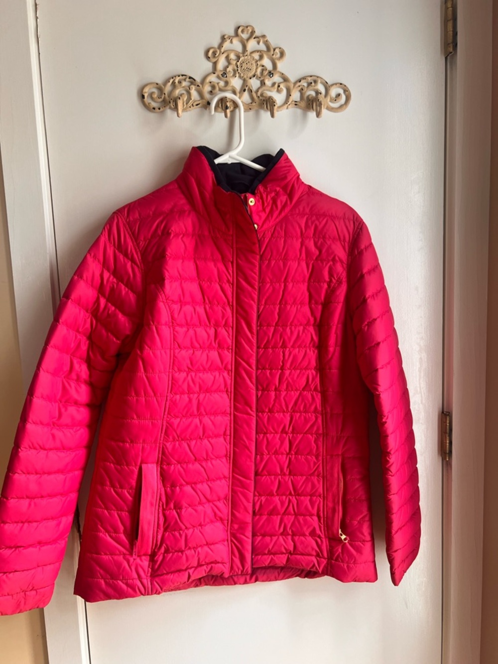 Vineyard Vines Hot Pink Quilted Lightweight Puffer Jacket